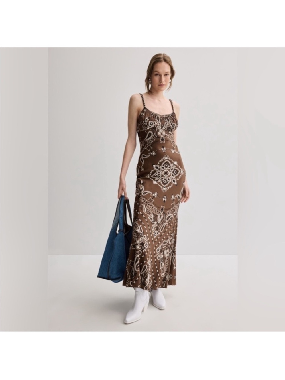 Bandana Print Midi Dress FR40/US8 - Picture 2 of 7